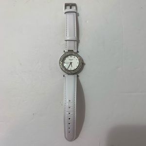 Never Worn Departe White Watch with Rhinestones
